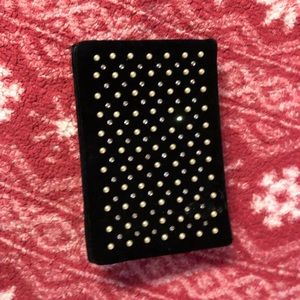 Black velvet beaded clutch. Good condition
